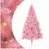 Image de Vidaxl sapin artificiel pré-éclairé rose 240 cm pvc