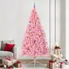 Image de Sapin De Noël Artificiel Pré-éclairé Rose 240 Cm Pvc Vidaxl