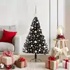 Image de Sapin De Noël Artificiel Pré-éclairé Noir 120 Cm Pvc Vidaxl