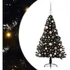 Image de Vidaxl sapin artificiel pré-éclairé noir 120 cm pvc