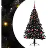 Image de Sapin De Noël Artificiel Pré-éclairé Noir 120 Cm Pvc Vidaxl