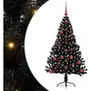 Image de Vidaxl sapin artificiel pré-éclairé noir 120 cm pvc