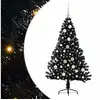 Image de Vidaxl sapin artificiel pré-éclairé noir 120 cm pvc