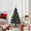 Image de Sapin De Noël Artificiel Pré-éclairé Noir 120 Cm Pvc Vidaxl