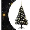 Image de Vidaxl sapin artificiel pré-éclairé noir 120 cm pvc