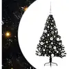 Image de Vidaxl sapin artificiel pré-éclairé noir 120 cm pvc