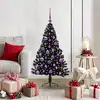 Image de Sapin De Noël Artificiel Pré-éclairé Noir 120 Cm Pvc Vidaxl