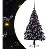 Image de Vidaxl sapin artificiel pré-éclairé noir 120 cm pvc