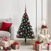 Image de Sapin De Noël Artificiel Pré-éclairé Noir 120 Cm Pvc Vidaxl
