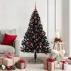 Image de Sapin De Noël Artificiel Pré-éclairé Noir 150 Cm Pvc Vidaxl