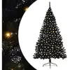 Image de Vidaxl sapin artificiel pré-éclairé noir 180 cm pvc