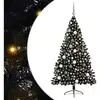 Image de Vidaxl sapin artificiel pré-éclairé noir 180 cm pvc