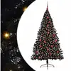 Image de Vidaxl sapin artificiel pré-éclairé noir 180 cm pvc