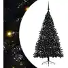 Image de Sapin De Noël Artificiel Pré-éclairé Noir 180 Cm Pvc Vidaxl