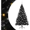 Image de Vidaxl sapin artificiel pré-éclairé noir 180 cm pvc
