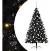 Image de Vidaxl sapin artificiel pré-éclairé noir 180 cm pvc