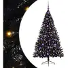 Image de Vidaxl sapin artificiel pré-éclairé noir 180 cm pvc