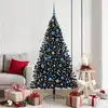 Image de Sapin De Noël Artificiel Pré-éclairé Noir 180 Cm Pvc Vidaxl