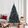 Image de vidaXL Sapin de Noël artificiel pré-éclairé Noir 180 cm PVC 3397148