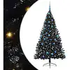 Image de Vidaxl sapin artificiel pré-éclairé noir 180 cm pvc
