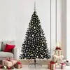 Image de Sapin De Noël Artificiel Pré-éclairé Noir 210 Cm Pvc Vidaxl