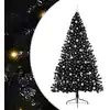 Image de Sapin De Noël Artificiel Pré-éclairé Noir 240 Cm Pvc Vidaxl