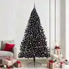 Image de Sapin De Noël Artificiel Pré-éclairé Noir 240 Cm Pvc Vidaxl