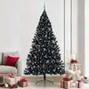 Image de Sapin De Noël Artificiel Pré-éclairé Noir 240 Cm Pvc Vidaxl