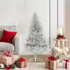 Image de Sapin De Noël Artificiel Pré-éclairé Argent 120 Cm Pet Vidaxl