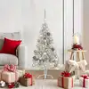 Image de Sapin De Noël Artificiel Pré-éclairé Argent 120 Cm Pet Vidaxl