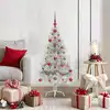 Image de Sapin De Noël Artificiel Pré-éclairé Argent 120 Cm Pet Vidaxl
