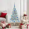 Image de Sapin De Noël Artificiel Pré-éclairé Argent 120 Cm Pet Vidaxl