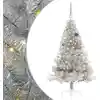 Image de Sapin De Noël Artificiel Pré-éclairé Argent 150 Cm Pet Vidaxl