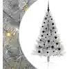 Image de Sapin De Noël Artificiel Pré-éclairé Argent 150 Cm Pet Vidaxl