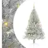 Image de Sapin De Noël Artificiel Pré-éclairé Argent 150 Cm Pet Vidaxl