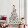 Image de Sapin De Noël Artificiel Pré-éclairé Argent 210 Cm Pet Vidaxl