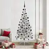 Image de Sapin De Noël Artificiel Pré-éclairé Argent 210 Cm Pet Vidaxl
