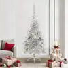 Image de Sapin De Noël Artificiel Pré-éclairé Argent 210 Cm Pet Vidaxl