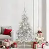 Image de Sapin De Noël Artificiel Pré-éclairé Argent 210 Cm Pet Vidaxl