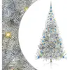Image de Vidaxl sapin artificiel pré-éclairé argent 210 cm pet