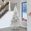 Image de Sapin De Noël Artificiel Pré-éclairé Argent 240 Cm Pet Vidaxl
