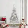 Image de Sapin De Noël Artificiel Pré-éclairé Argent 240 Cm Pet Vidaxl
