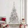 Image de Sapin De Noël Artificiel Pré-éclairé Argent 240 Cm Pet Vidaxl