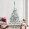 Image de Sapin De Noël Artificiel Pré-éclairé Argent 240 Cm Pet Vidaxl