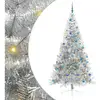 Image de Vidaxl sapin artificiel pré-éclairé argent 240 cm pet
