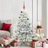 Image de Sapin De Noël Artificiel À Branches Articulées Blanc 150 Cm Vidaxl