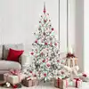 Image de Sapin De Noël Artificiel À Branches Articulées Blanc 180 Cm Vidaxl