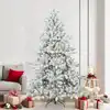 Image de Sapin De Noël Artificiel À Branches Articulées Blanc 210 Cm Vidaxl