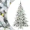 Image de Sapin De Noël Artificiel À Branches Articulées Blanc 210 Cm Vidaxl