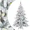 Image de Sapin De Noël Artificiel À Branches Articulées Blanc 210 Cm Vidaxl